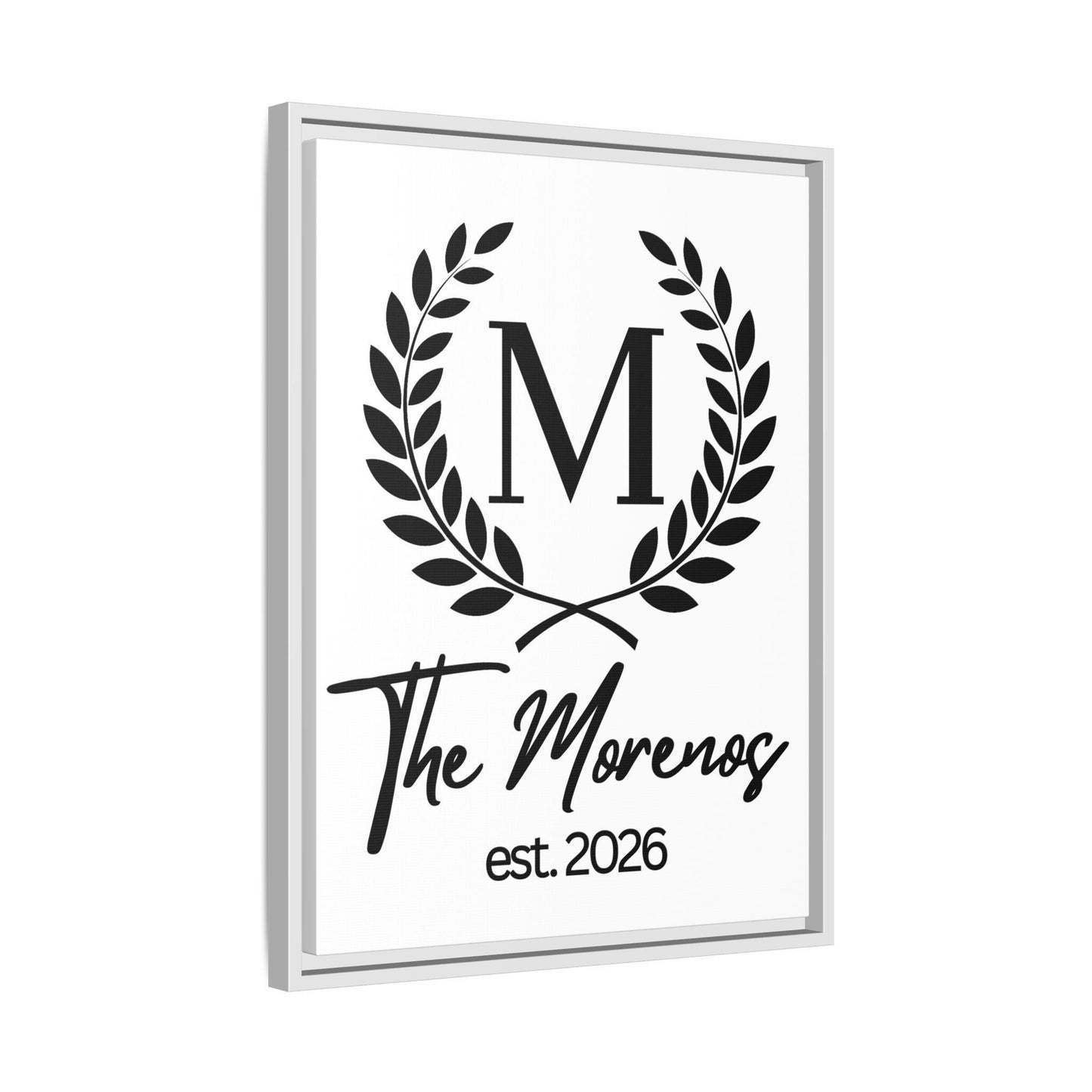 Personalized Family Name Wall Art with Frame, Custom Last Name Sign, Minimalist Home Décor, Wedding  Housewarming Gift,Canvas Board Monogram