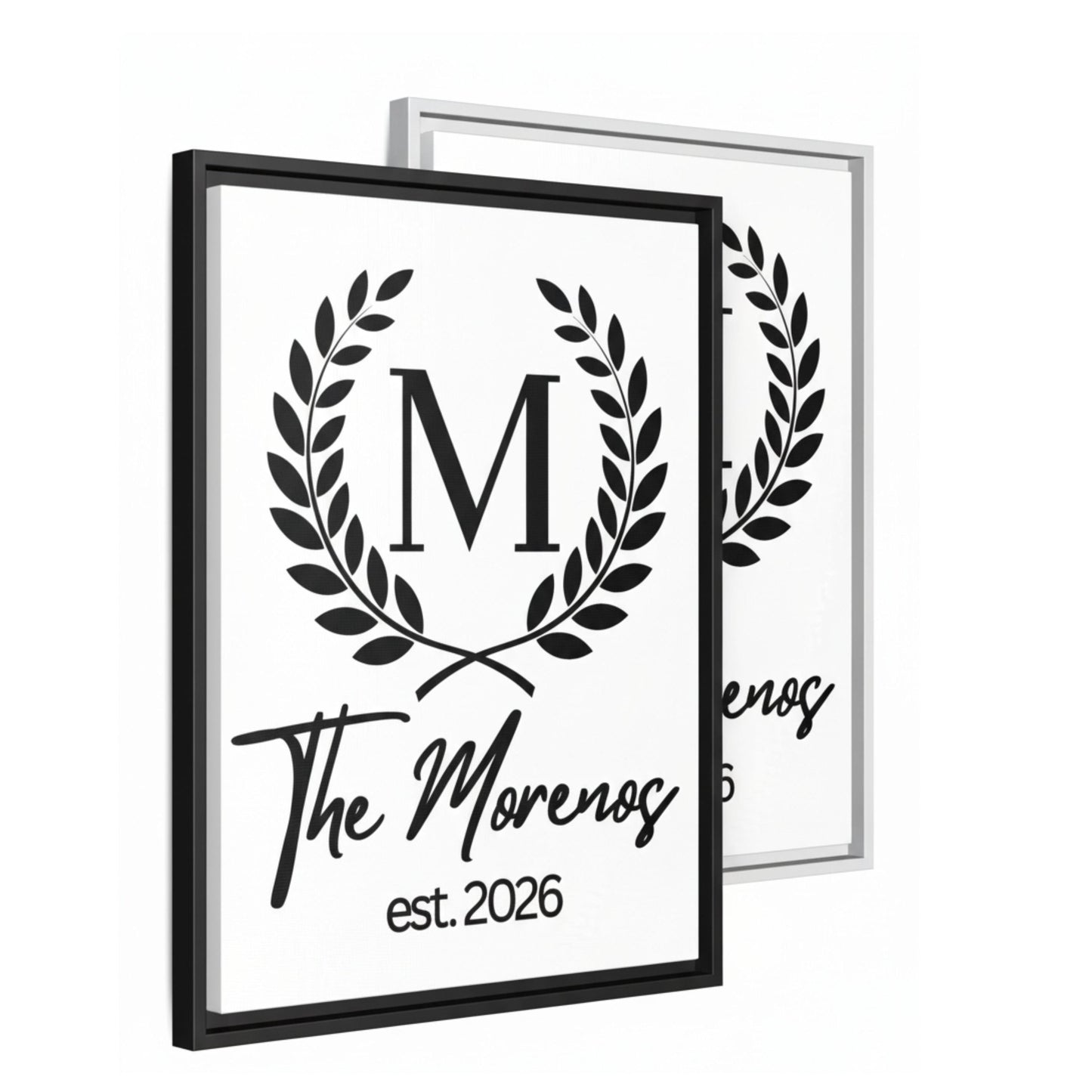 Personalized Family Name Wall Art with Frame, Custom Last Name Sign, Minimalist Home Décor, Wedding  Housewarming Gift,Canvas Board Monogram