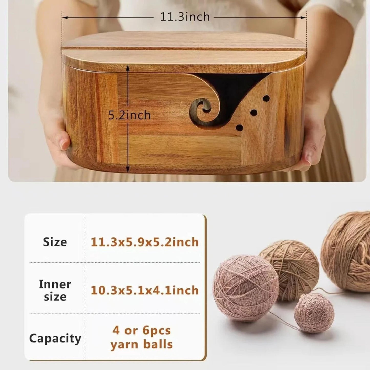 Personalized Yarn Bowl with Phone Holder, Wooden Crochet & Knitting Yarn Holder, Gift for Yarn Lovers, Crochet Accessories, Yarn Organizer