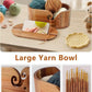 Personalized Yarn Bowl with Phone Holder, Wooden Crochet & Knitting Yarn Holder, Gift for Yarn Lovers, Crochet Accessories, Yarn Organizer