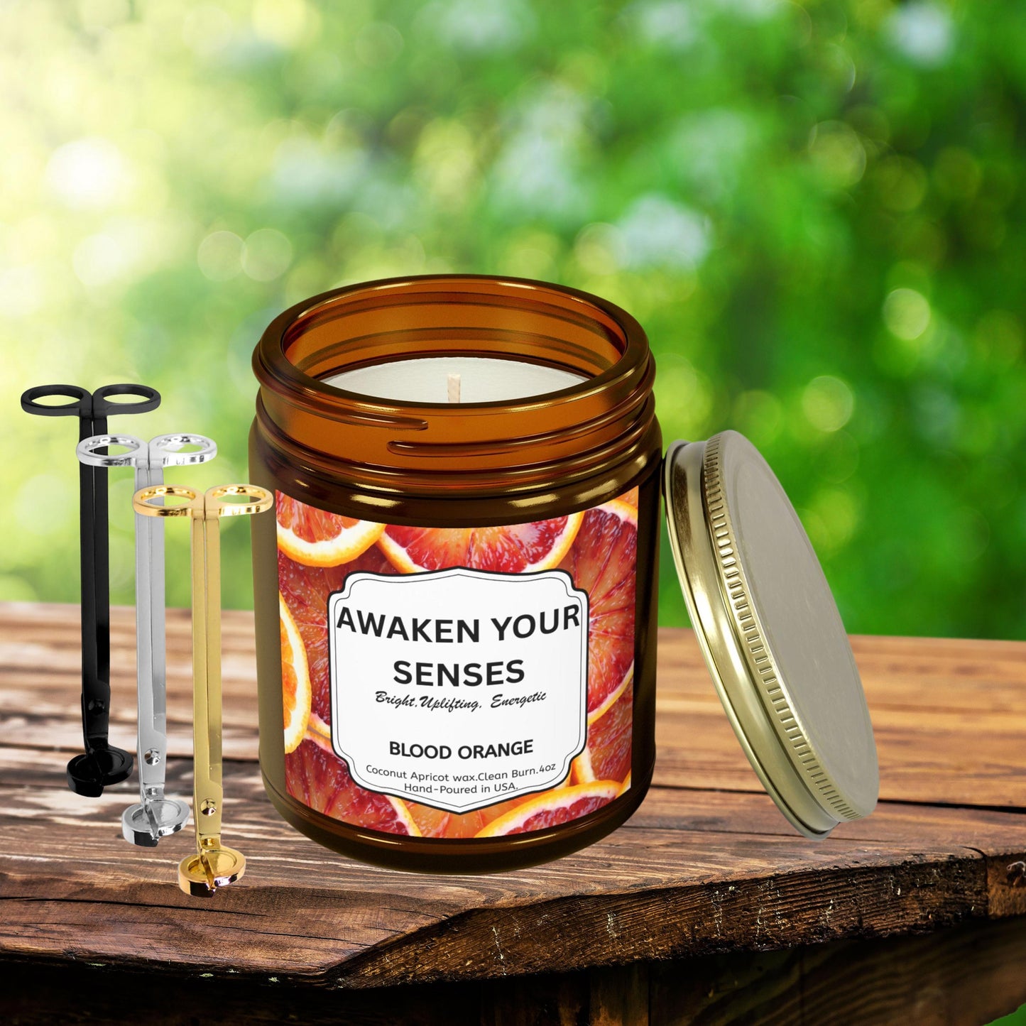 Mood Candle and Wick Trimmer Gift Set, Coconut Apricot Wax Candles, Scented Candles for Relaxation & Self-Care Gift for Her or Him