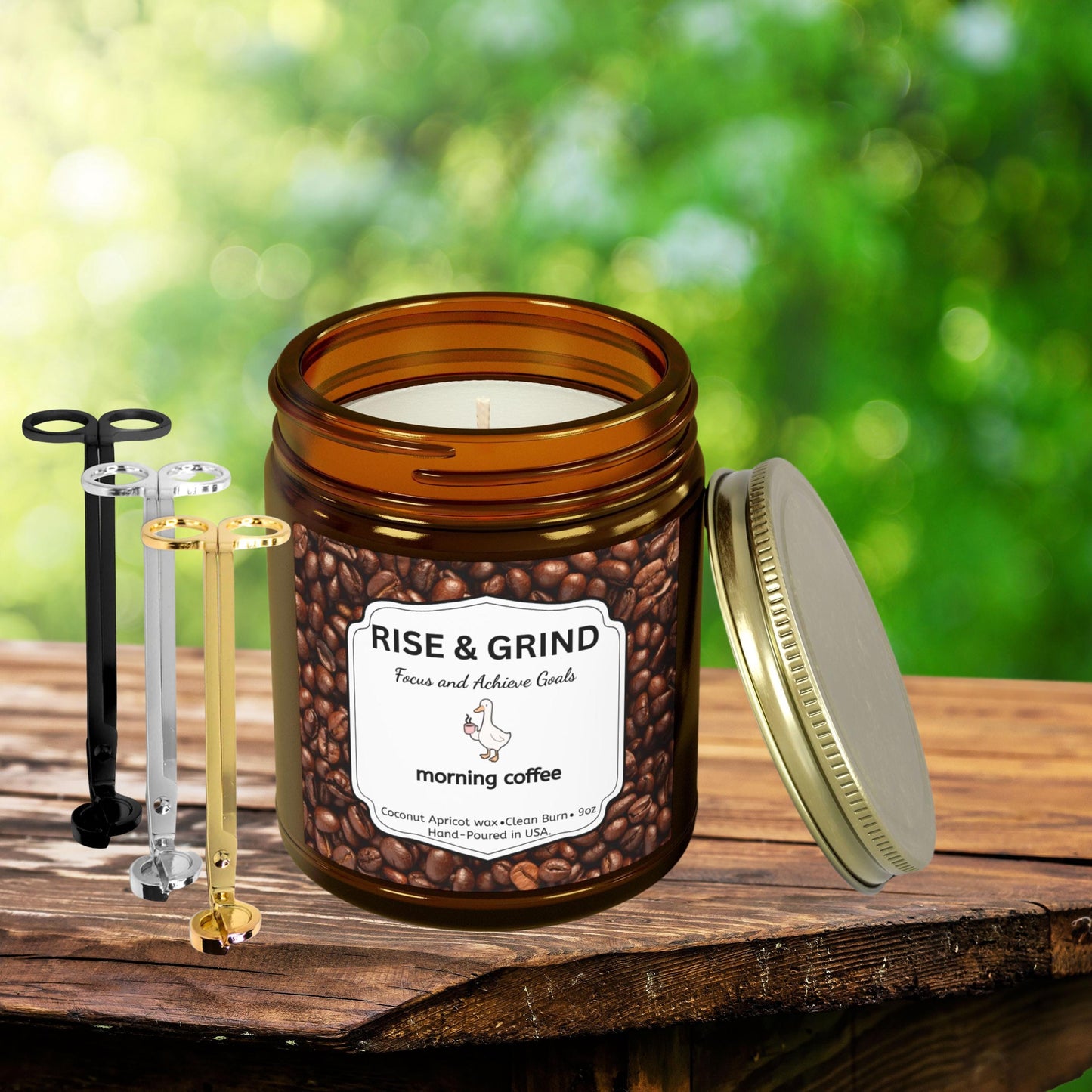Mood Candle and Wick Trimmer Gift Set, Coconut Apricot Wax Candles, Scented Candles for Relaxation & Self-Care Gift for Her or Him