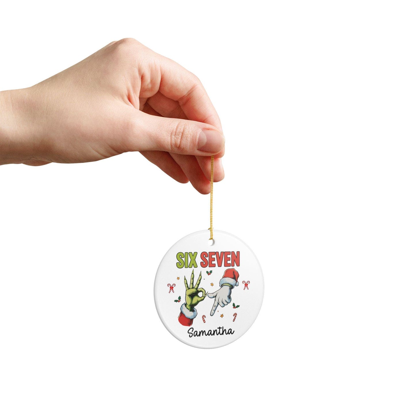 Custom 67 Ornament 2025, Funny Teen Slang Christmas Ornament, Gen Alpha Meme, Six Seven Ornament, Teen Grandkid Gift, 67 Trend Decor