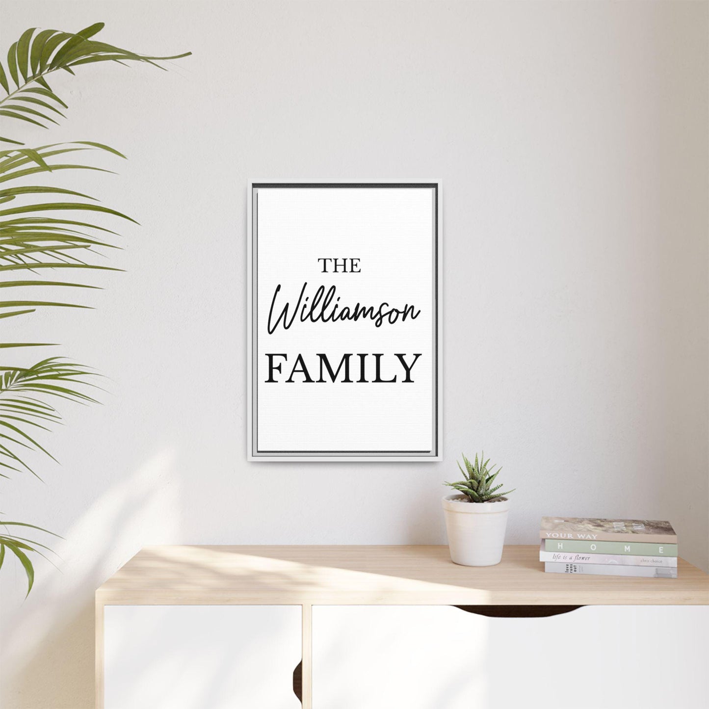 Custom Family Name Framed Canvas, Personalized Last Name Wall Art, Minimal Family Sign, Wedding or Housewarming Gift, New House Decor