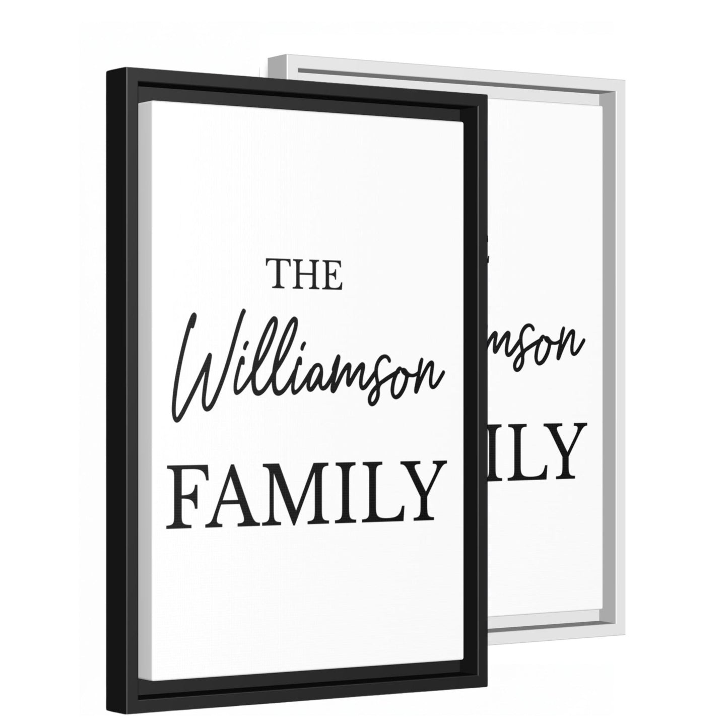 Custom Family Name Framed Canvas, Personalized Last Name Wall Art, Minimal Family Sign, Wedding or Housewarming Gift, New House Decor