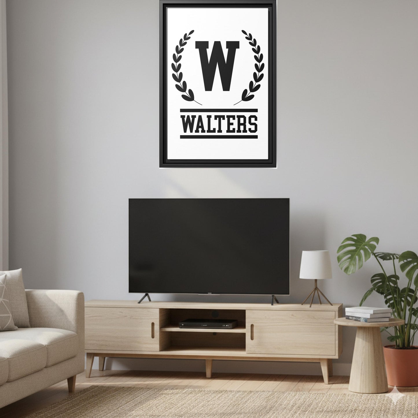 Framed Custom Last Name Wall Art | Minimalist Family Name Canvas | Personalized Monogram Home Decor | Housewarming Gift | Family Gift