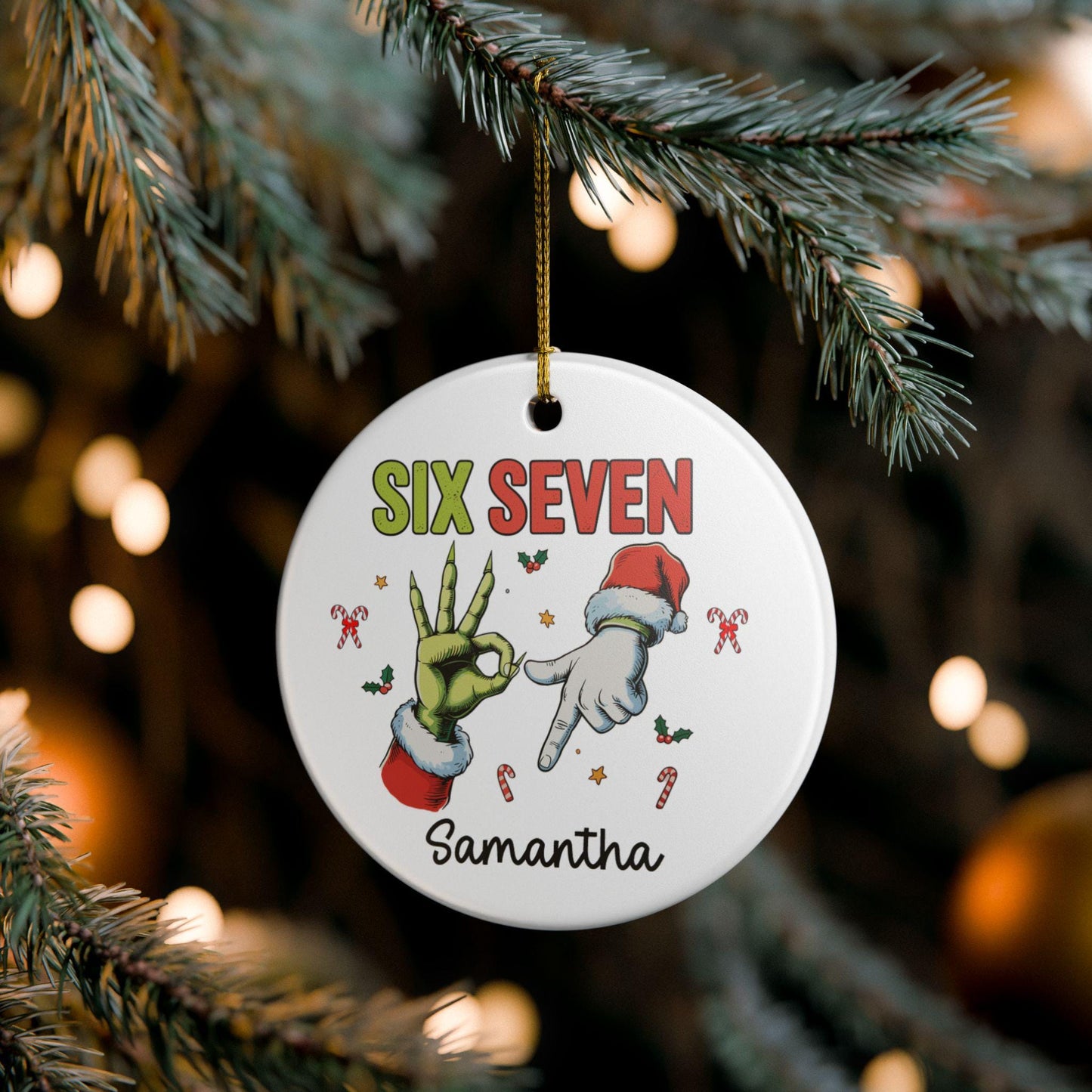 Custom 67 Ornament 2025, Funny Teen Slang Christmas Ornament, Gen Alpha Meme, Six Seven Ornament, Teen Grandkid Gift, 67 Trend Decor