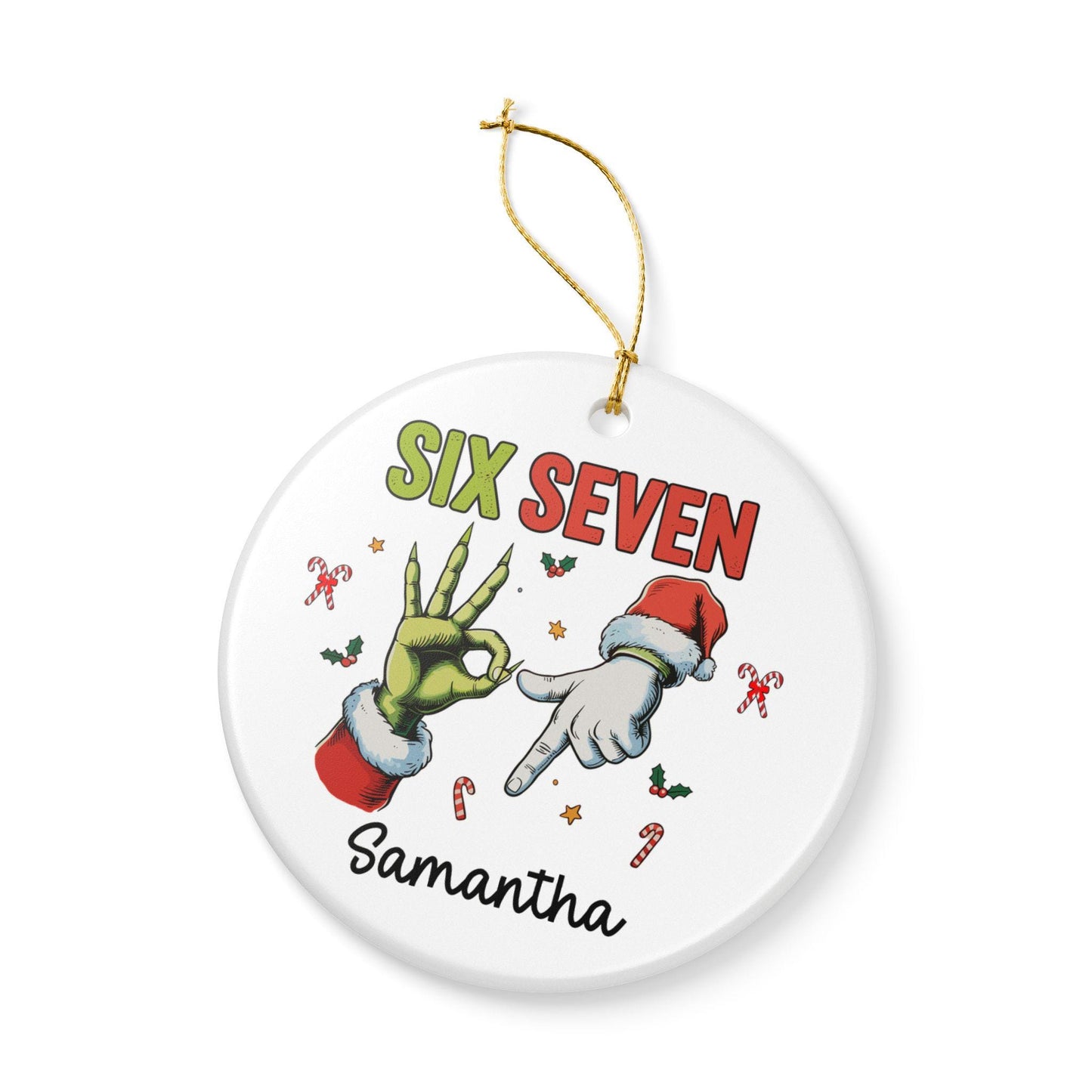 Custom 67 Ornament 2025, Funny Teen Slang Christmas Ornament, Gen Alpha Meme, Six Seven Ornament, Teen Grandkid Gift, 67 Trend Decor