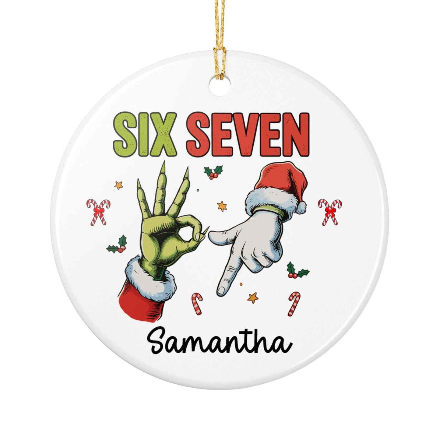Custom 67 Ornament 2025, Funny Teen Slang Christmas Ornament, Gen Alpha Meme, Six Seven Ornament, Teen Grandkid Gift, 67 Trend Decor