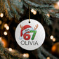 Personalized 67 Ornament, Six Seven Christmas Ornament 2025, Teen Slang Ornament, Gen Alpha Gift, Funny Teenager Christmas Ornament Gift