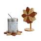 Personalized Wooden Pinwheel Trivet Set, 5 Foldable Wood Trivets + Stand, Heat-Resistant Coasters for Hot Dishes Pots Bowls, Kitchen Gift