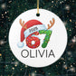 Personalized 67 Ornament, Six Seven Christmas Ornament 2025, Teen Slang Ornament, Gen Alpha Gift, Funny Teenager Christmas Ornament Gift