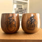 Cyclist Charred Wooden Whiskey Cup, Custom Gift for Men, 10oz  Wood Whiskey Glass, Fathers Day Gift for Bike Lover, Dad Gift, Groomsmen Gift