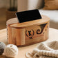 Large Customized Yarn Bowl with Phone Holder, Wooden Crochet & Knitting Yarn Holder, Gift for Yarn Lover, Crochet Accessories,Yarn Organizer
