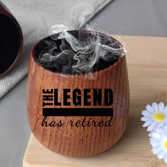 Custom Retirement Gift, The Legend Has Retired Charred Wooden Whiskey Glass, Retired Dad Gift, Boss retirement, Coworker retired Funny  gift