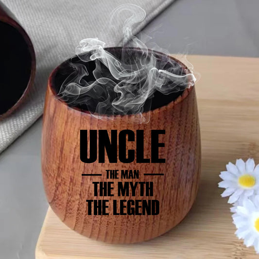 World's Best Uncle Gift, Charred Wooden Whiskey Glass, Uncle The Man The Myth The Legend, Promoted to Uncle, New Uncle in town birthday