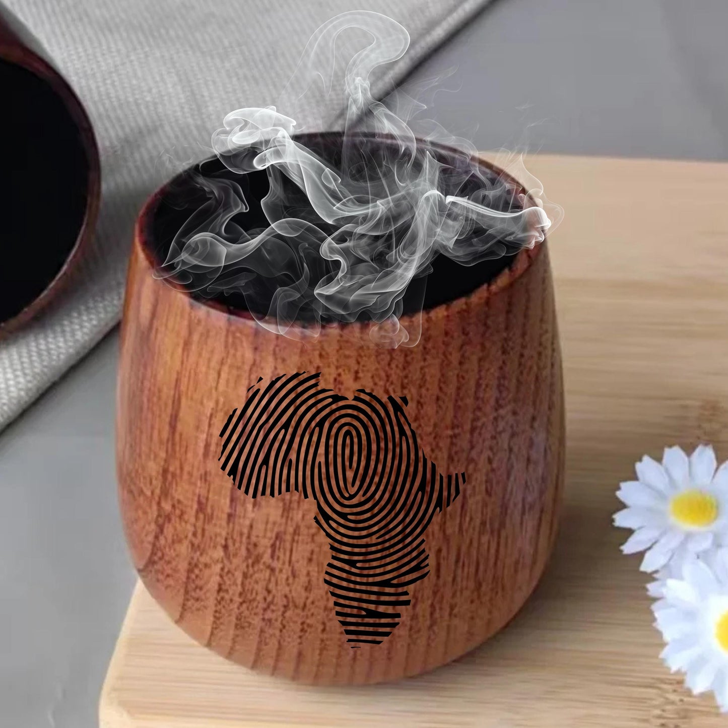 Black History Month Wooden Whiskey Cup, African Heritage Gift for Him, Charred Wooden Bourbon Cup, Wood Whiskey Glass, Fathers Day Gift Dad
