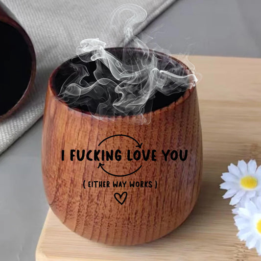 Funny Valentines Gift For Husband from wife, Charred Wooden Whiskey Glass, Anniversary Gift Boyfriend, Funny Relationship Gift For Him