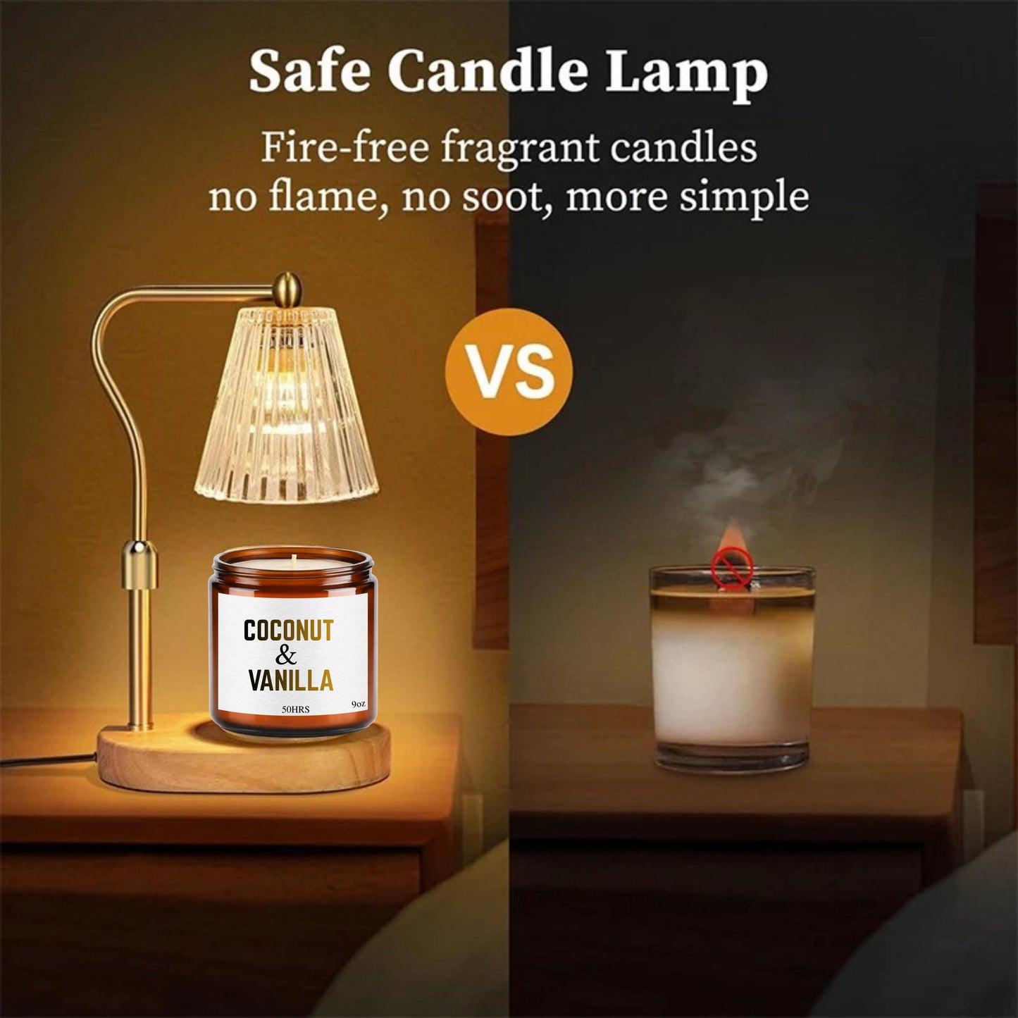 Dimmable Candle Warmer Lamp with Timer, Adjustable Candle Warmer Lamp with Candle & Wick Trimmer set, Custom Name Wedding Gift for Her