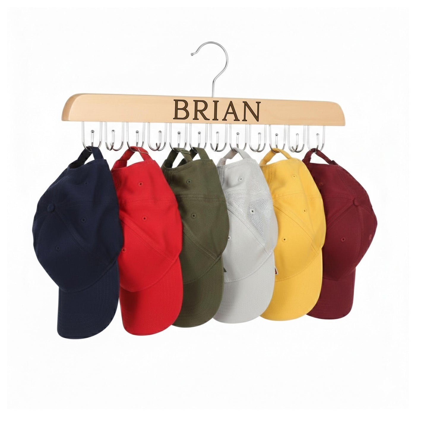 Personalized Wooden Bra Hanger & Closet Organizer, Baseball Hat Hanger wedding gift for groom, Bridesmaids proposal, Custom Groomsmen gift