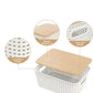 Stackable Pantry Storage Bins with Engraved Bamboo Lids, 6 Pack Kitchen Organizer Set for Coffee Tea Pasta Grains & Snacks, Pantry Organizer