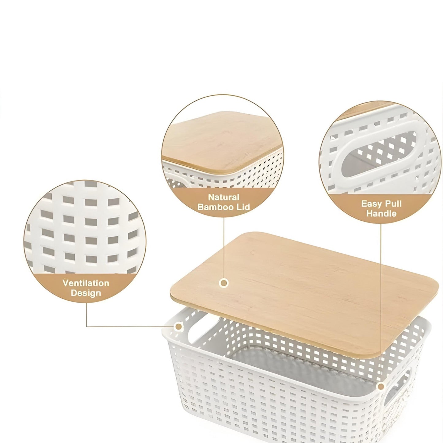 Stackable Pantry Storage Bins with Engraved Bamboo Lids, 6 Pack Kitchen Organizer Set for Coffee Tea Pasta Grains & Snacks, Pantry Organizer