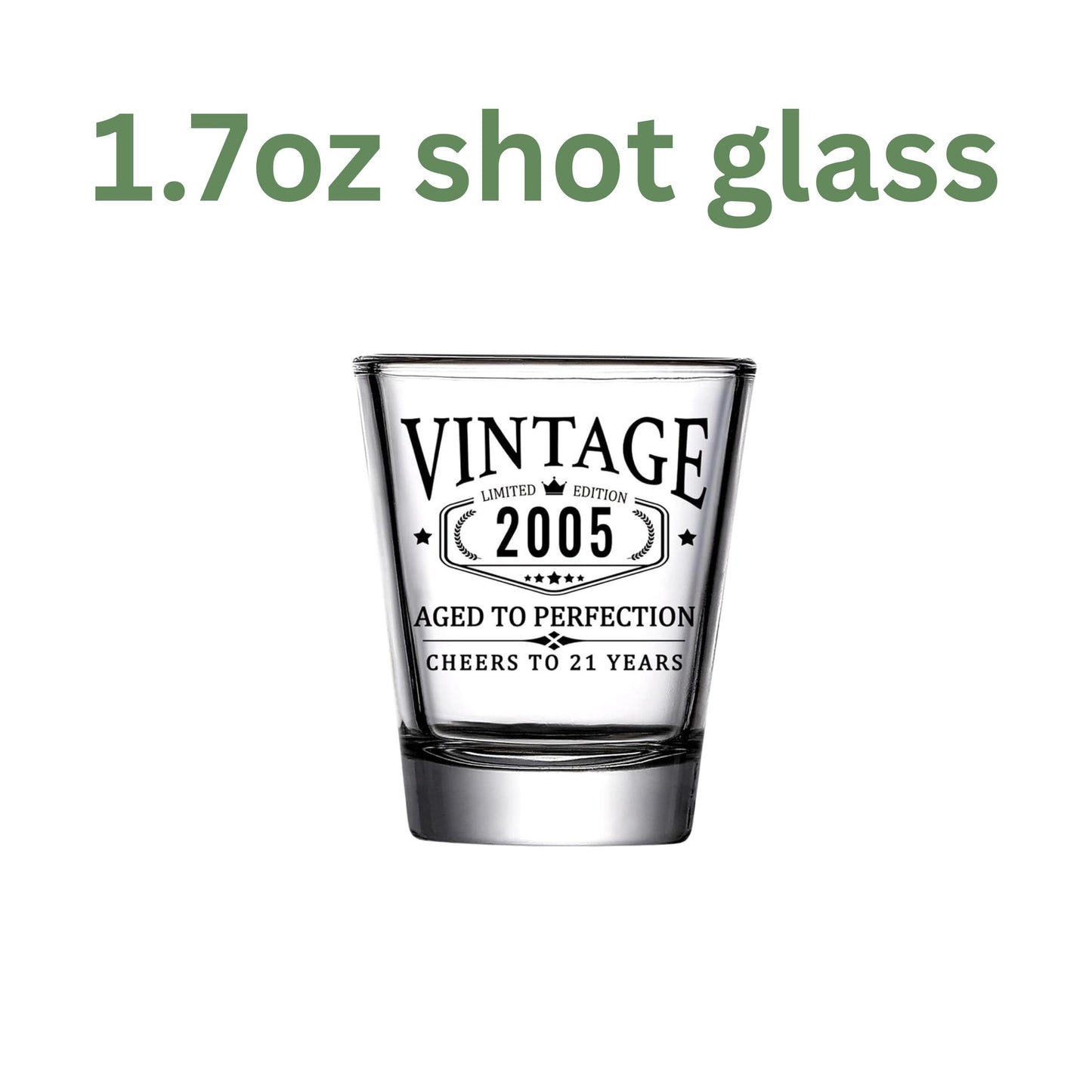 Personalized 21st Birthday Shot Glass Gift, Custom Wooden Box with Shot Glass, Happy 21st Birthday Gift for Him, Son Daughter Best Friend