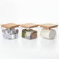 Engraved Coffee Pod Organizer Set 3 Pack, Clear K Cup Storage Bins with Bamboo Lids, Stackable Coffee Bar Containers for Pods, Tea & Sugar