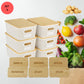 Stackable Pantry Storage Bins with Engraved Bamboo Lids, 6 Pack Kitchen Organizer Set for Coffee Tea Pasta Grains & Snacks, Pantry Organizer