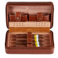 Personalized Leather Cigar Travel Case, Groomsmen Fathers Day Husband Gift, Custom Gift for Cigar Lover, Cigar Holder with Cutter for Men