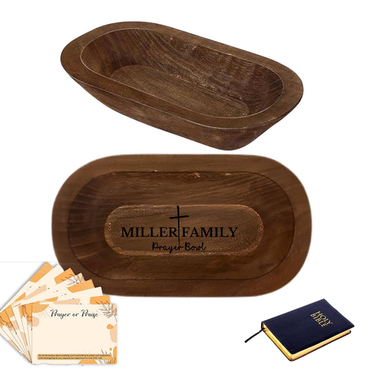 Custom Prayer Bowl with Cards, Easter Gift, Custom Christian Gift, Family Name Prayer Bowl, Spiritual Gift, Gratitude Prayer Bowl