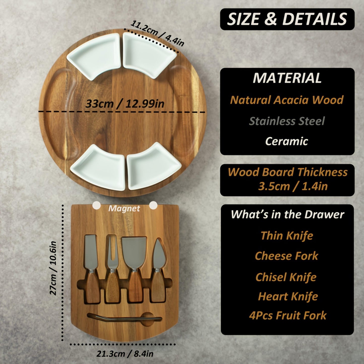 Personalized Charcuterie Board, Custom engraved Acacia Wood Cheese Board & Knife Set, Wedding Gift, Housewarming Gift for Couple